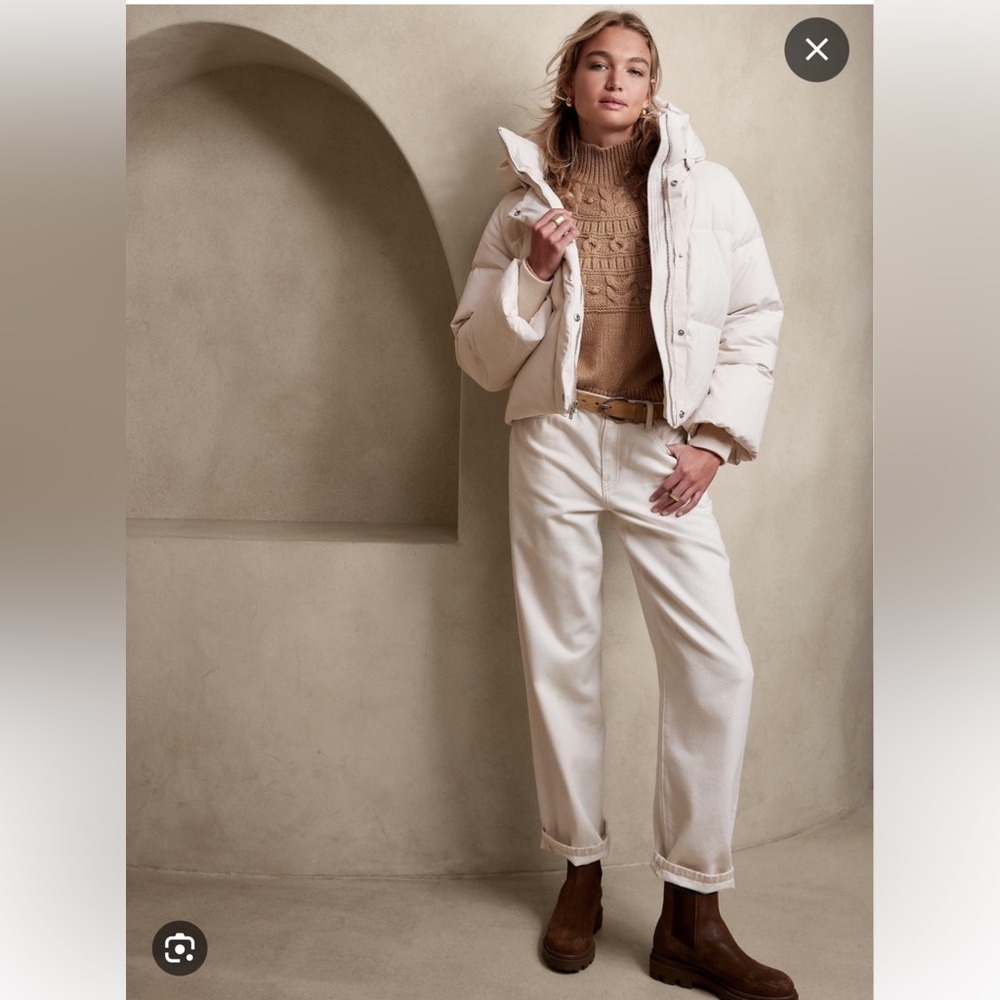 Banana Republic Alps Down Puffer Jacket - white/crème